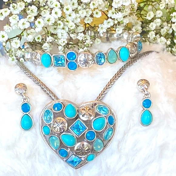 Brighton Jewelry - Brighton “BLUE LAGOON “ Rare HTF jewelry set